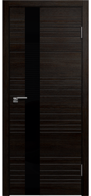 Межкомнатная дверь Легенда Новелла 1 Венге,стекло черное Венге Стекло Лакобель черное