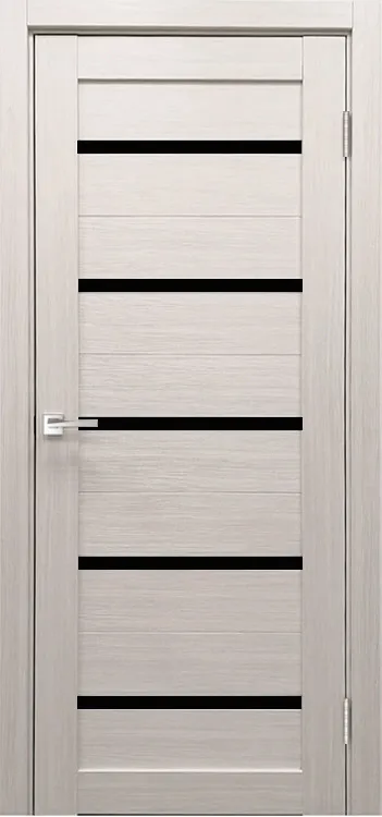 Межкомнатная дверь Легенда X-3 тон Белая лиственница Остекление Лакобель черное
