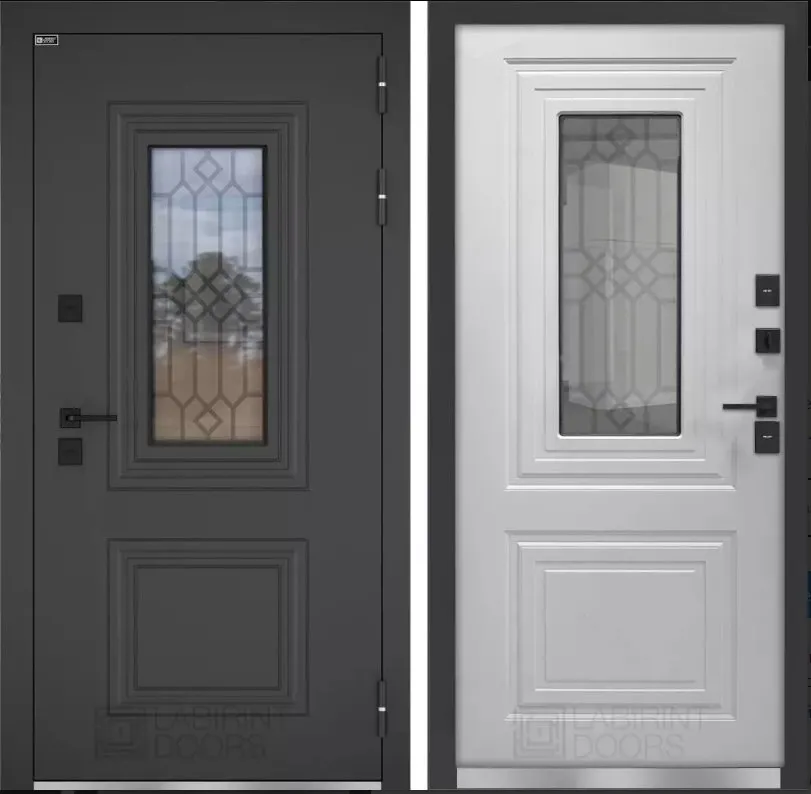 Фото Дверь Верса с окном и решеткой (терморазрыв) DIS007142