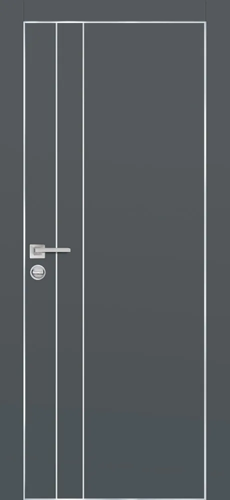 Межкомнатная дверь ПХ-14  черная кромка с 4-х ст. Графит матовый